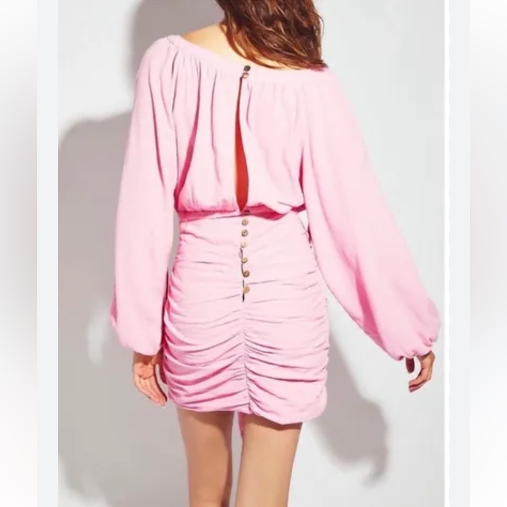 Free People Rouched Pink Dress XS - Picture 4 of 6